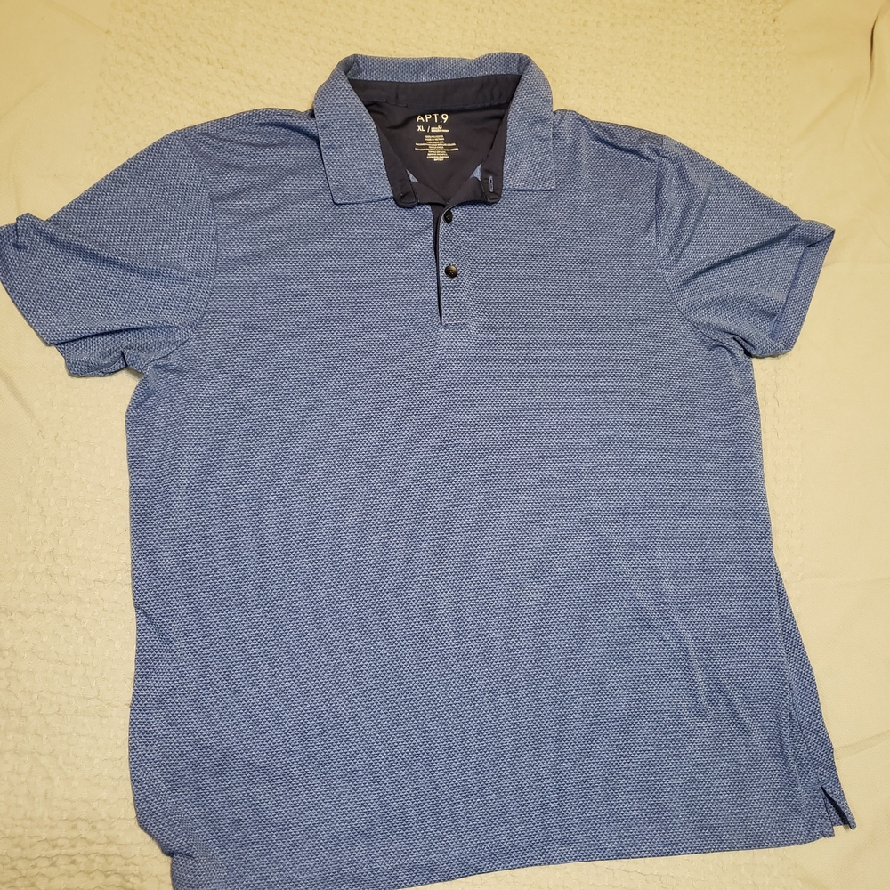 Apt. 9 Men's Textured Blue Polo Shirt